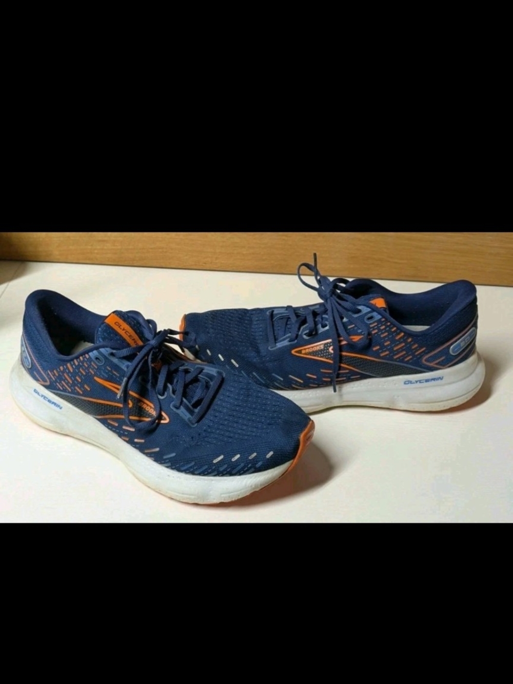 Brooks Glycerin 20 Running Shoes Men’s Size 11 Navy Orange Cushioned Road